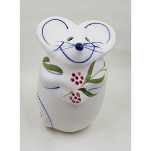 Mouse Parmesan Cheese Sugar Shaker Ceramic by Laurie Gates Hand Painted